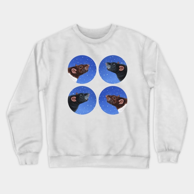 Rats in the Snow Crewneck Sweatshirt by WolfySilver